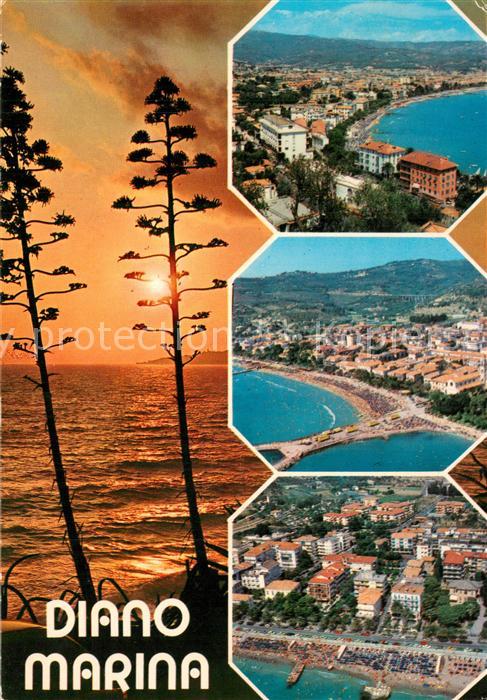 Diano Marina Fliegeraufnahme Sonnenuntergang