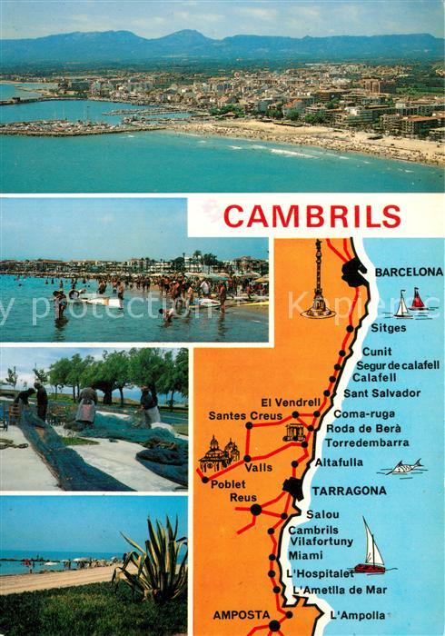 Cambrils Strand Uferpromenade Fischer Panoramaka