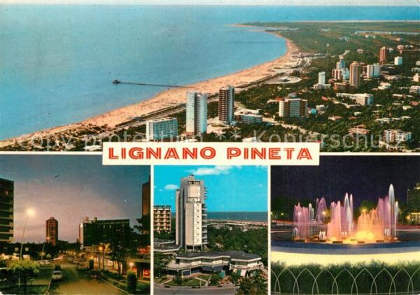 Lignano Pineta Strandpanorama Wasserfontaine