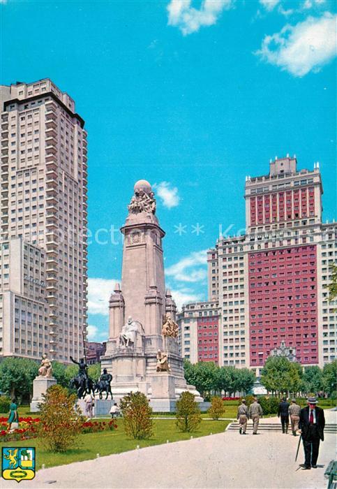 Madrid Spain Monumento a Cervantes en la Plaza de Es