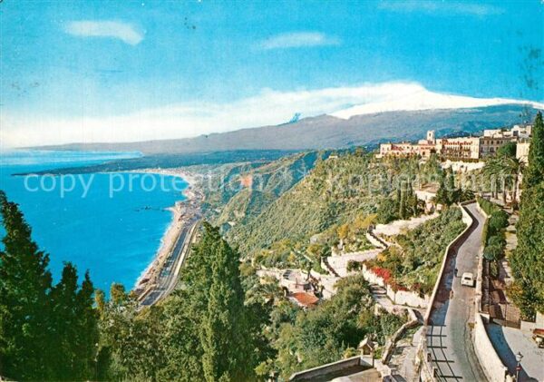 Taormina Sizilien Etna Naxos Blick von der Villa Paradiso