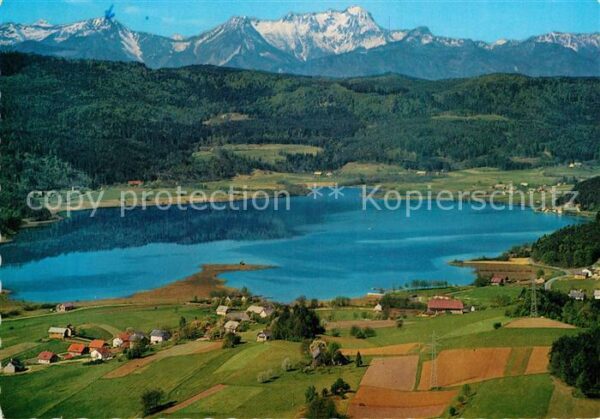 Keutschach See Fliegeraufnahme mit Mittagskogel