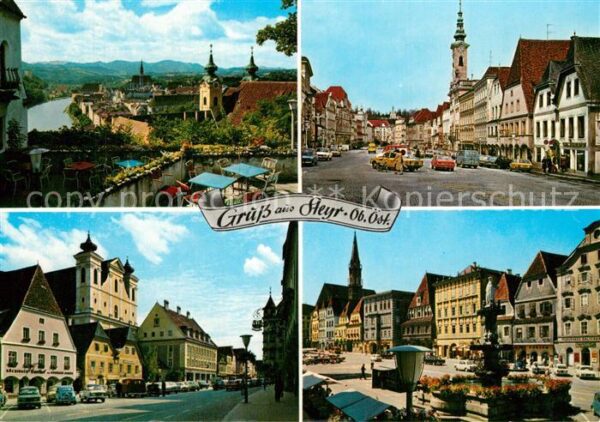 Steyr Enns Oberoesterreich Stadtplatz Blick vom Tabor-Caf