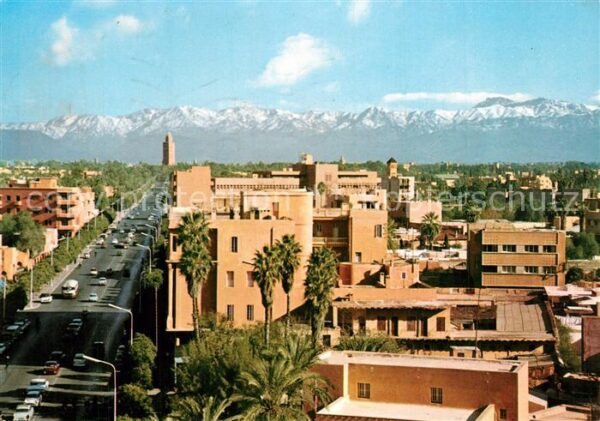 Marrakech Marrakesch Avenue Mohamed der 5. und Atlasgebirge