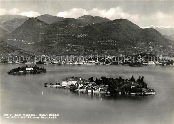 Isola Bella Lago Maggiore Fliegeraufnahme Isola-Mader verso Palla