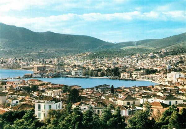 Mytilene Greece Fliegeraufnahme mit Hafen