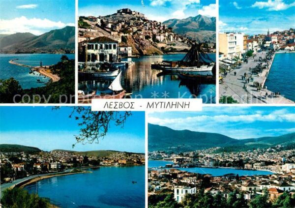 Mytilene Greece Fliegeraufnahme Fischerboote