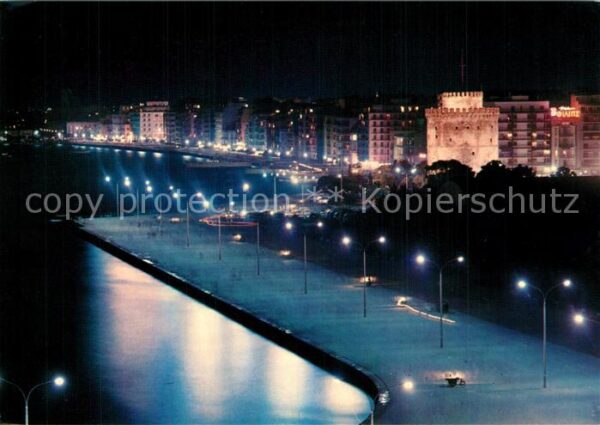 Thessaloniki Quai bei Nacht