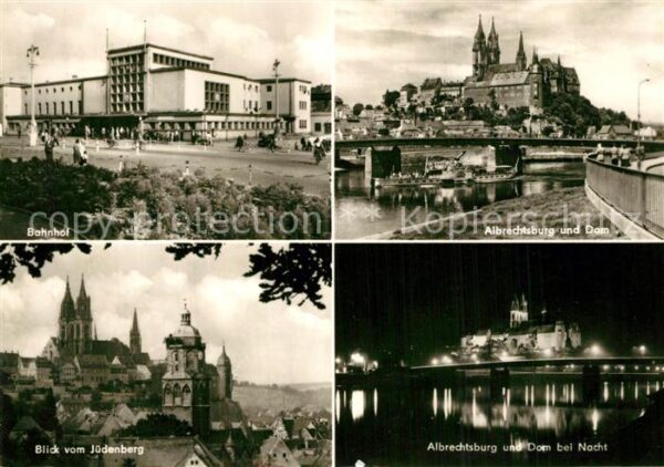 Meissen Elbe Sachsen Bahnhof Blick vom Jüdenberg Albrechtsbu