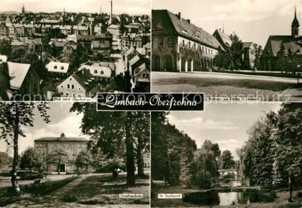 Oberfrohna Stadtpanorama Rathaus Kirche Goetheschu