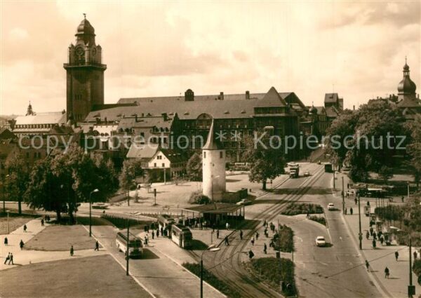 Plauen Vogtland Am Tunnel Otto Grotewohl Platz Turm Kir