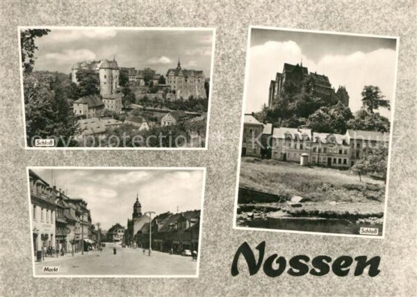Nossen Schloss Markt mit Blick zur Kirche