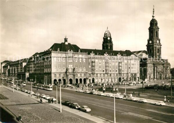 Dresden Altmarkt mit Kreuzkirche und Thälmannst