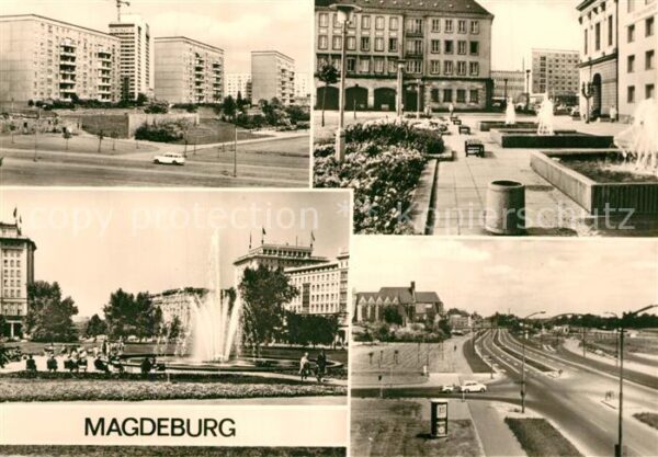 Magdeburg Hochhaus Jakobstrasse Rathaus Springbru