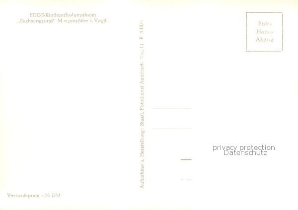 Morgenroethe-Rautenkranz FDGB Kindererholungsheim Sachsengrund K – Bild 2