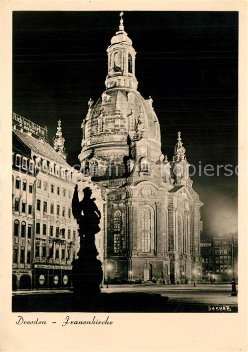 Dresden Frauenkirche Nachtaufnahme vor Zerstöru