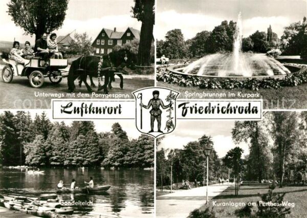 Friedrichroda Ponygespann Springbrunnen Kurpark Gonde
