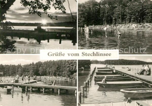 Neuglobsow Partie am Stechlinsee Badesteg Strand