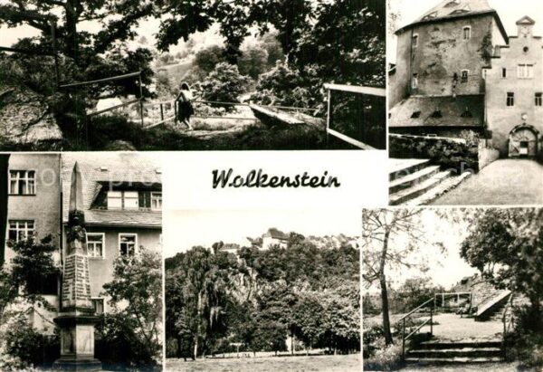 Wolkenstein Erzgebirge Schloss Postsäule am Markt Parkanlagen