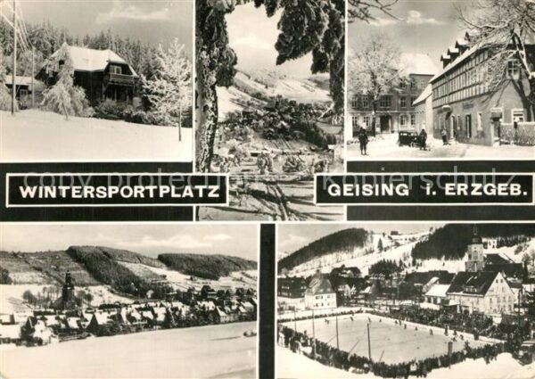 Geising Erzgebirge Teilansichten Wintersportplatz Eislaufb