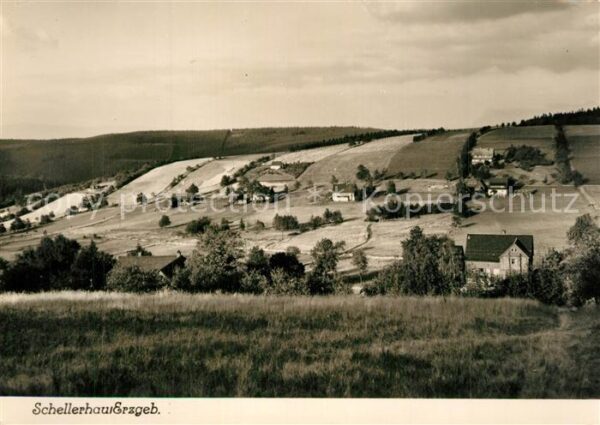 Schellerhau Landschaftspanorama Handabzug