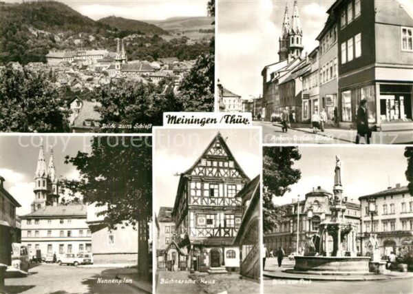 Meiningen Thueringen Blick zum Schloss Anton Ulrich Strasse
