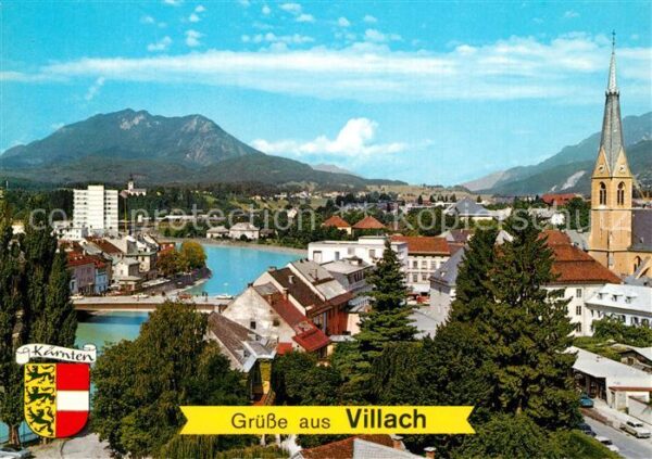 Villach Kaernten Drau Stadtbrücke Nikolaikirche