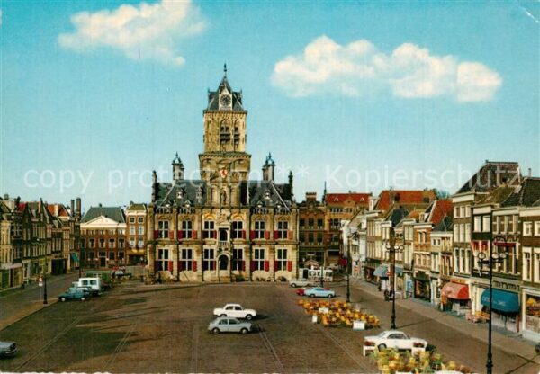 Delft Markt met Stadhuis