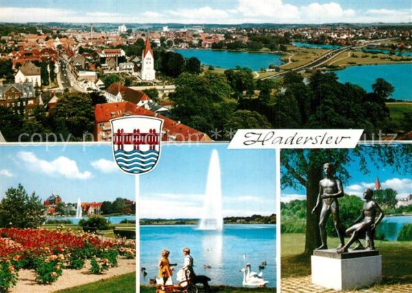 Haderslev Hadersleben Panorama Park Fontäne Skulptur