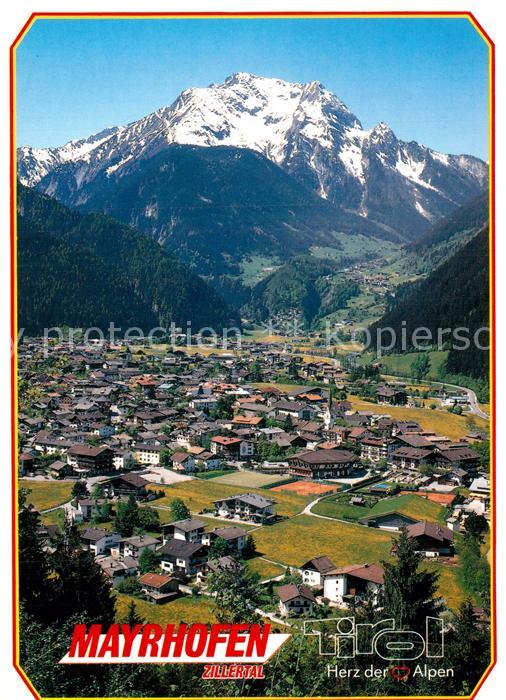 Mayrhofen Zillertal Fliegeraufnahme mit Grünberg