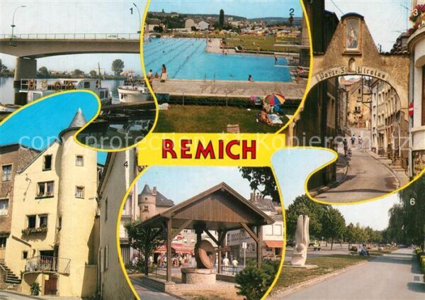 Remich La Moselle et le pont Piscines Porte Sa