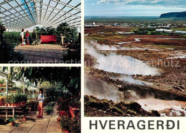 Hveragerdi Heisswassergebiet in Island mit Treibha