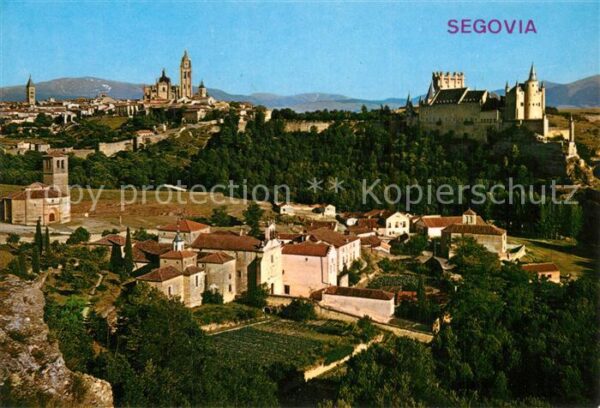 Segovia Catedral y Alcazar desde la Fuencisla