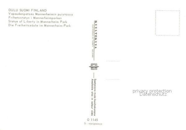 Oulu Freiheitssäule im Mannerheim Park – Bild 2