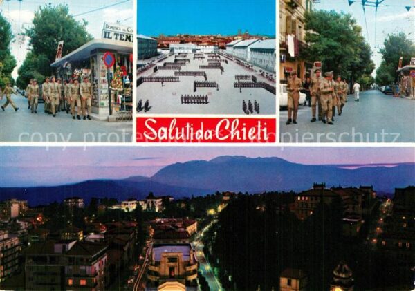 Chieti Soldaten am Kiosk Kaserne Panorama