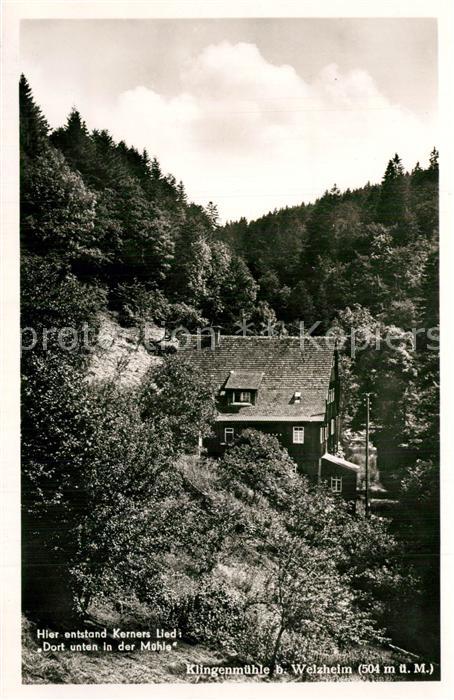 Welzheim Klingenmühle Entstehung Kerners Lied: D