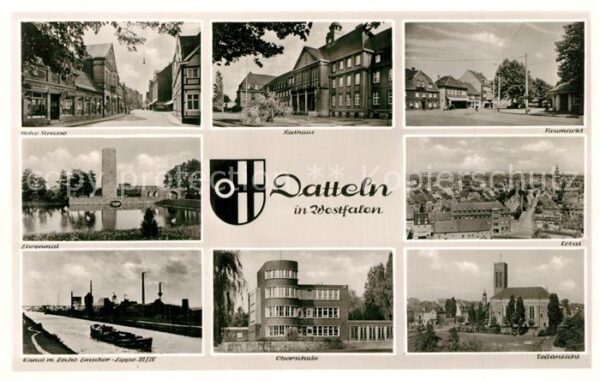 Datteln Rathaus Ehrenmal Oberschule Zeche Kanal