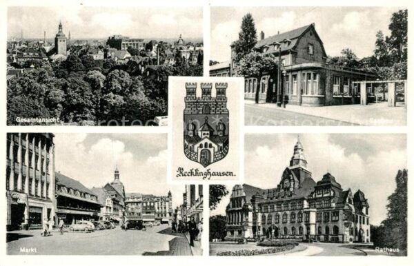 Recklinghausen Westfalen Rathaus Marktplatz Panorama