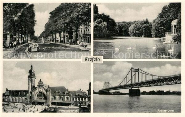 Krefeld Ostwall Stadtwald Hauptbahnhof Rheinbrü