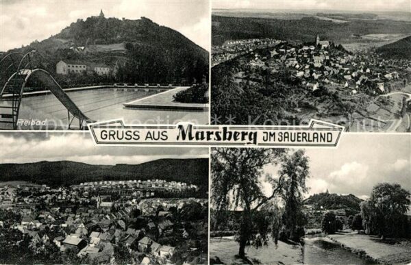 Marsberg Sauerland Freibad Panorama Fliegeraufnahme
