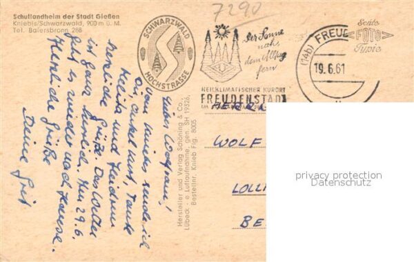 Kniebis Freudenstadt Schullandheim der Stadt Giessen im Schw – Bild 2