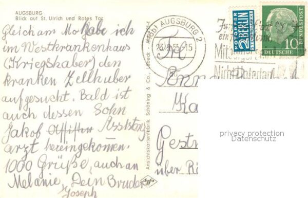 Augsburg Blick auf St Ulrich Kirche und Rotes To – Bild 2