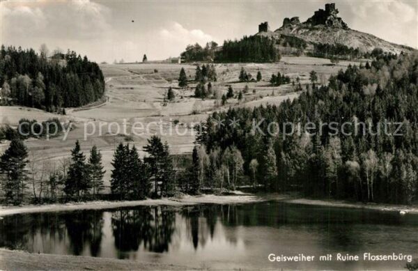 Flossenbuerg Landschaftspanorama Geisweiher Burgruin