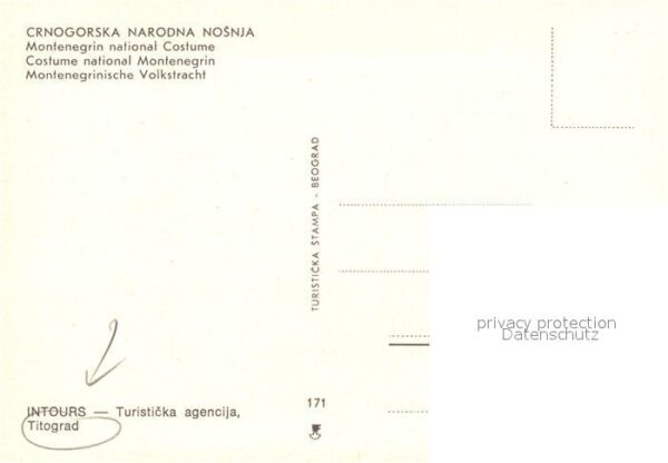 Montenegro Montenegrinische Volkstracht – Bild 2