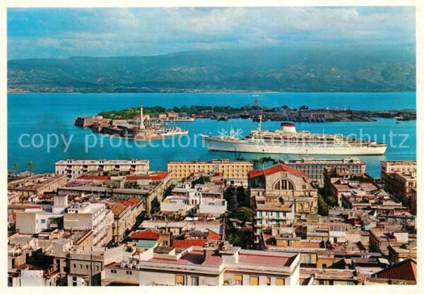 Messina Panorama Dampfer Cristoforo Colombo