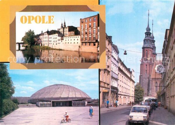 Opole Oppeln Oberschlesien Partie am Kanal Sporthalle Altstadt Dom