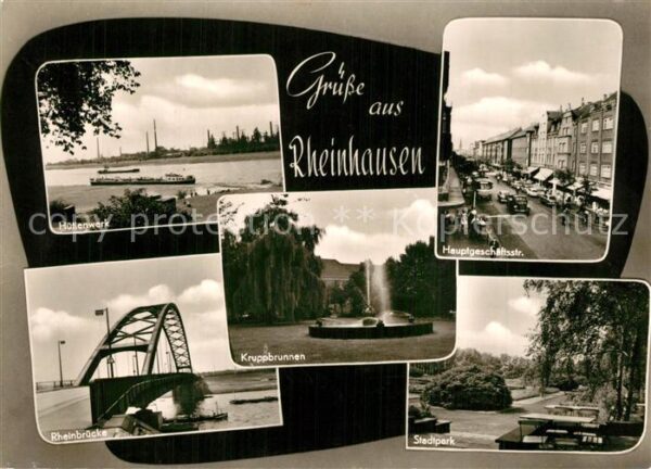 Rheinhausen Duisburg Hüttenwerk Rheinbrücke Kruppbrunnen Hau