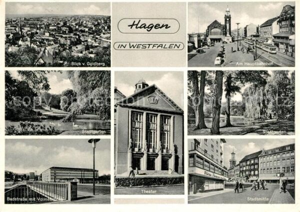 Hagen Westfalen Panorama Blick vom Goldberg Bahnhof Sta