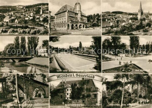 Menden Sauerland Teilansichten Rathaus Hönnebrücke Freib
