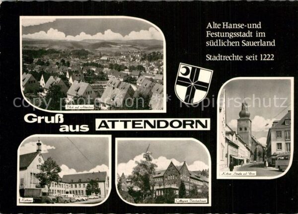 Attendorn Stadtpanorama Rathaus Collegium Bernhar